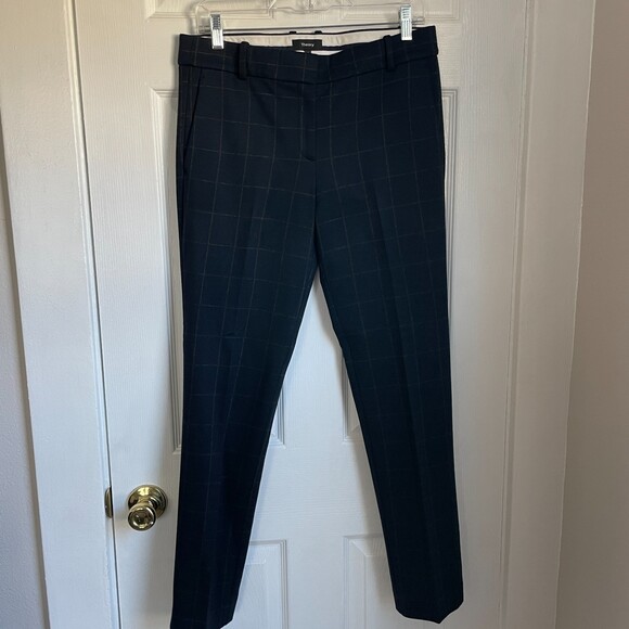 Theory Womens Windowpane Dress Pants Navy office work academia - Picture 3 of 9